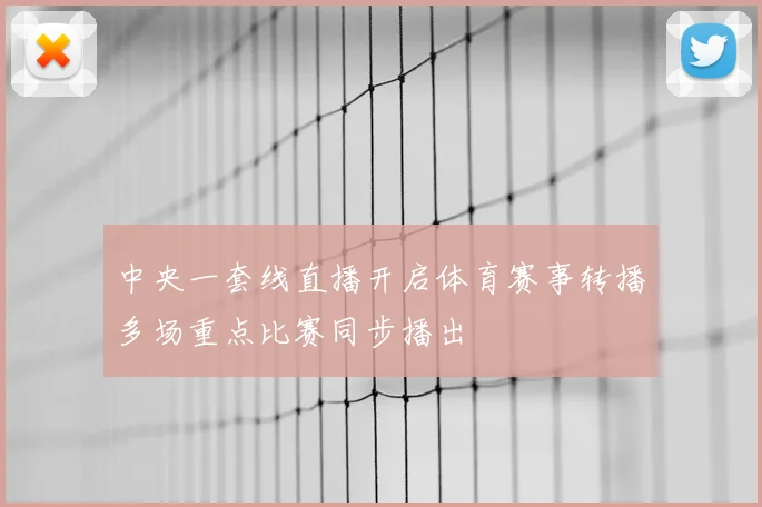 中央一套线直播开启体育赛事转播多场重点比赛同步播出
